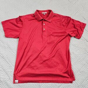 Peter Millar Shirt Mens L Red Short Sleeve Golf Polo Summer Casual